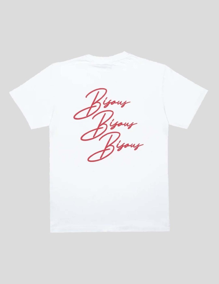 T-shirt BISOUS SKATEBOARDS cigarette tee white
